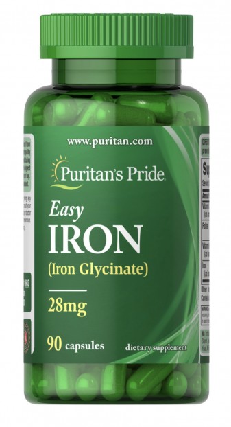 اشتري عبوه و احصل علي الثانيه مجانا Easy Iron 28 mg (Iron Glycinate) 90 Capsules