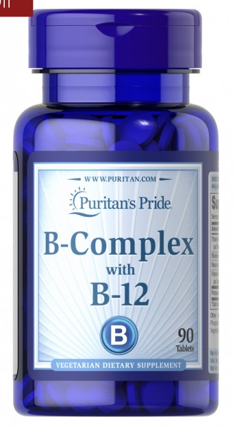 Vitamin B-Complex and Vitamin B-12 90 Tablets