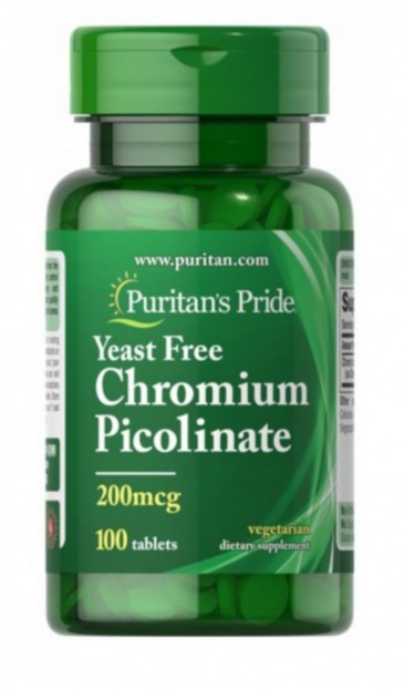 Chromium Picolinate 200 mcg Yeast Free  100 Tablets