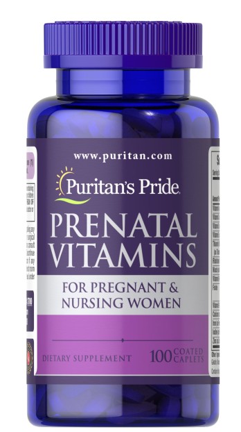 prenatal vitamins for pregnant & nursing women 100 coated caplets