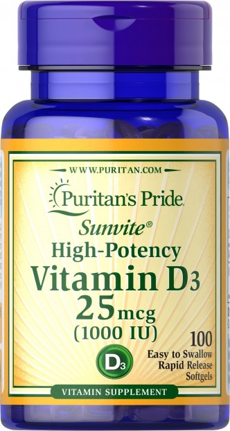 اشتري عبوه و احصل علي الثانيه مجانا Vitamin D3 1000 IU  100 Softgels